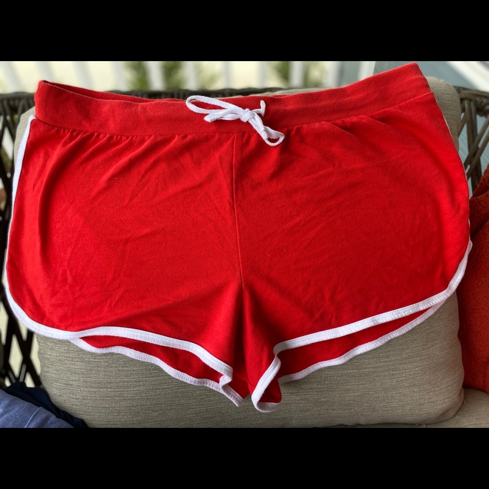 Basic Red with White strip comfy shorts
